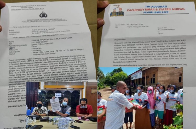 Tim Advokasi FU-SN Laporkan Tim Haris-Sani ke Mapolda Jambi,  Sarbaini: “Laporan Itu Atas Dasar apa?”