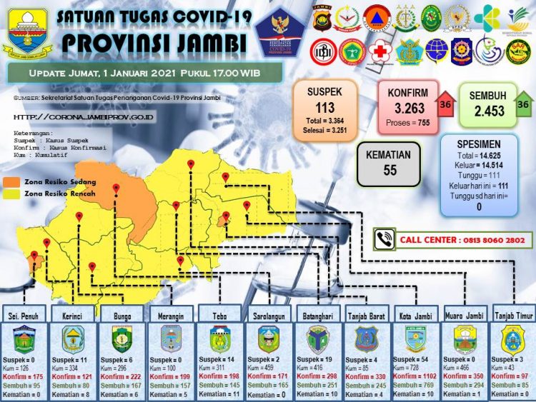Pasien Covid-19 Sembuh di Jambi Terus Meningkat