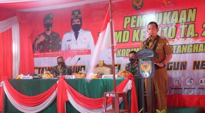 Wabup BBS Buka Kegiatan TMMD ke-110 Tahun 2021