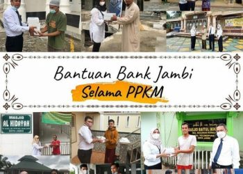 Selama PPKM Level IV, Bank Jambi Bantu Marbot Masjid Kota Jambi