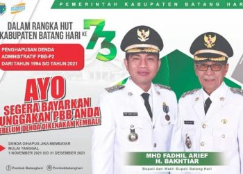 Kado Istimewa HUT Batanghari Ke-73, Denda PBB P2 Dihapus